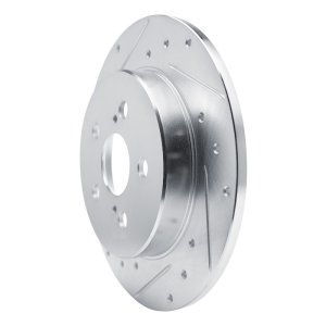 Toyota Corolla Brake Rotor (1) - Rear Left - R1 Concepts - Drilled & Slotted - Silver - `19-`25